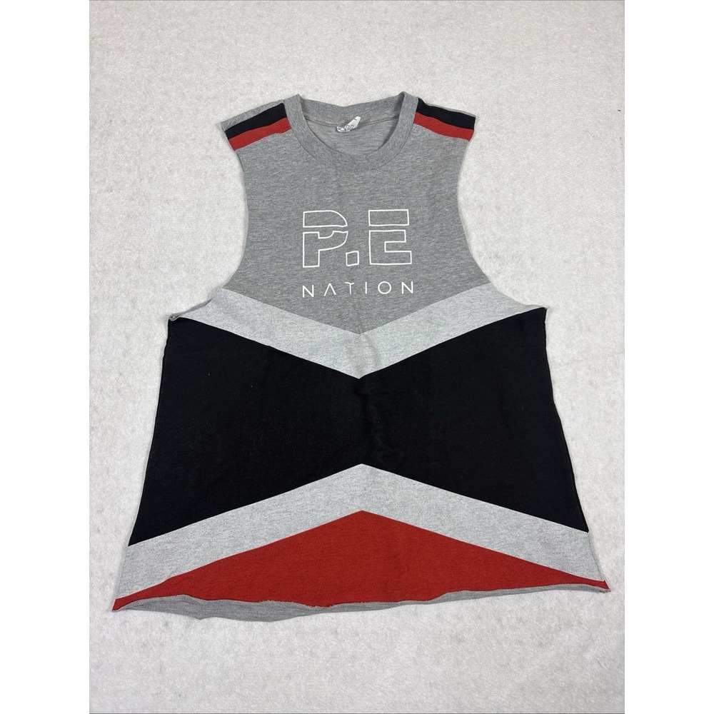 P.E. Nation Women's Large Sweatshirt Vest Tank Top Cut Off Sleeveless Athletic